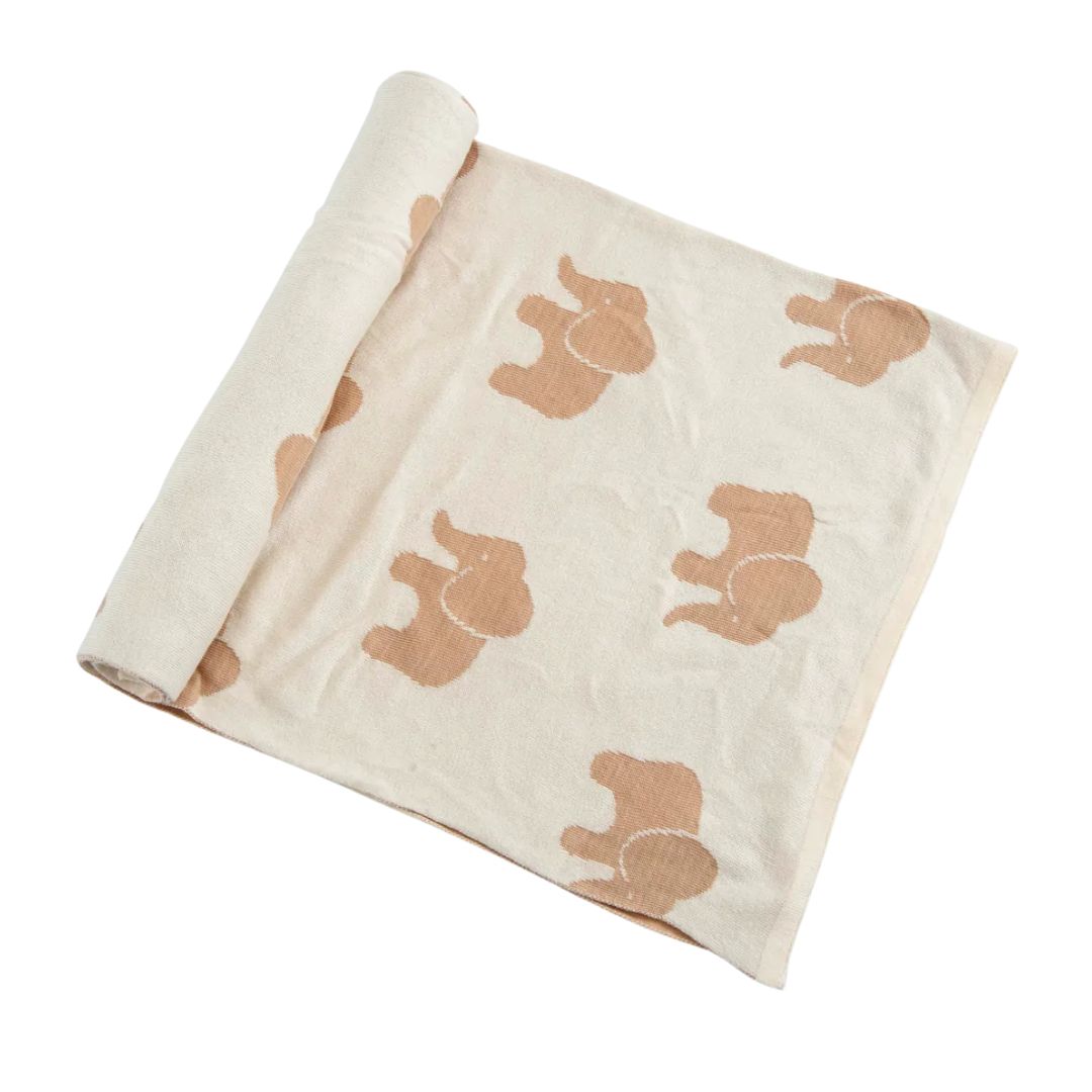 elephant Organic Cotton ac blanket for infants | Reversible