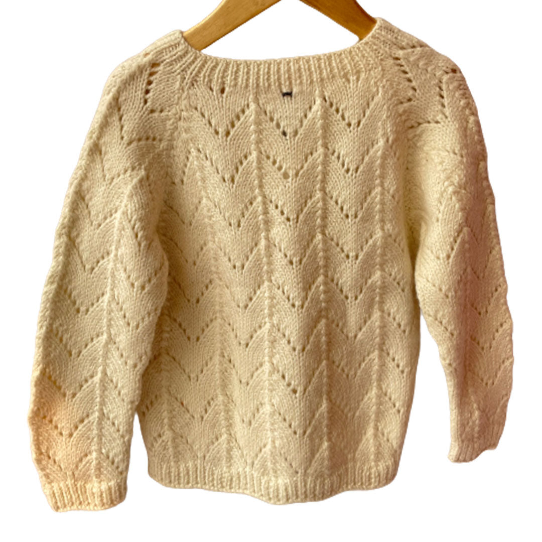 Cardigan Ivory  | For Girl & Boy | 100% Organic Wool