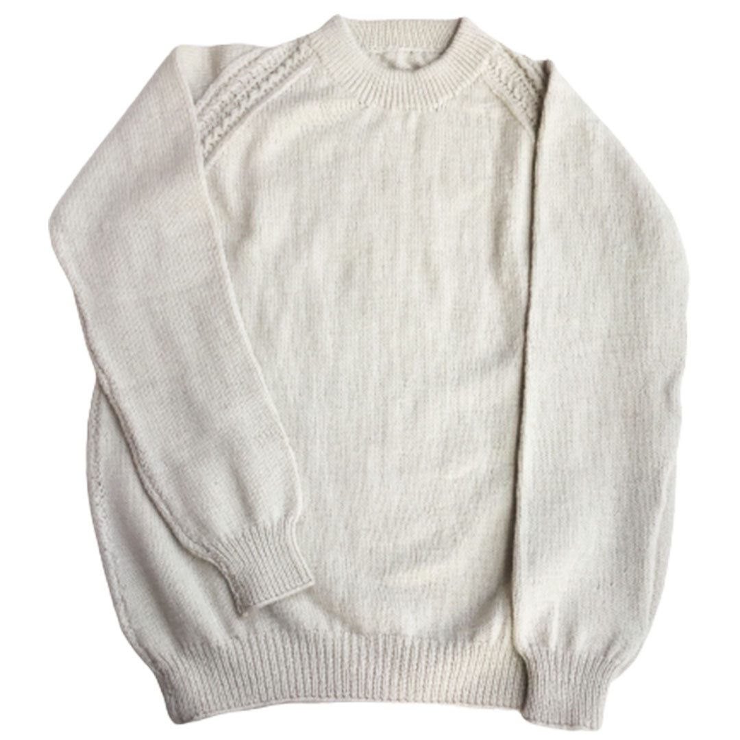 Pullover Round Neck -Beige | For Men | 100% Organic Wool - Mojopanda Organic  Store