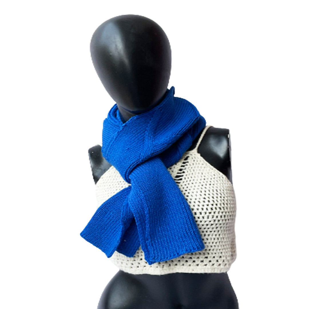 Mufflers & Neck Warmer | Mid Blue | 100% Premium Wool | For Women