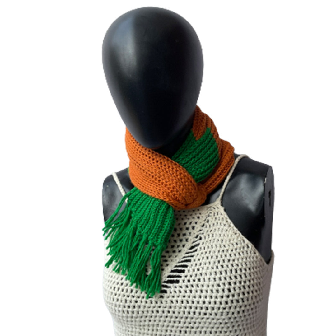Mufflers & Neck Warmer |Tomato Cream  & Green Scarf| 100% Premium Wool | For Women