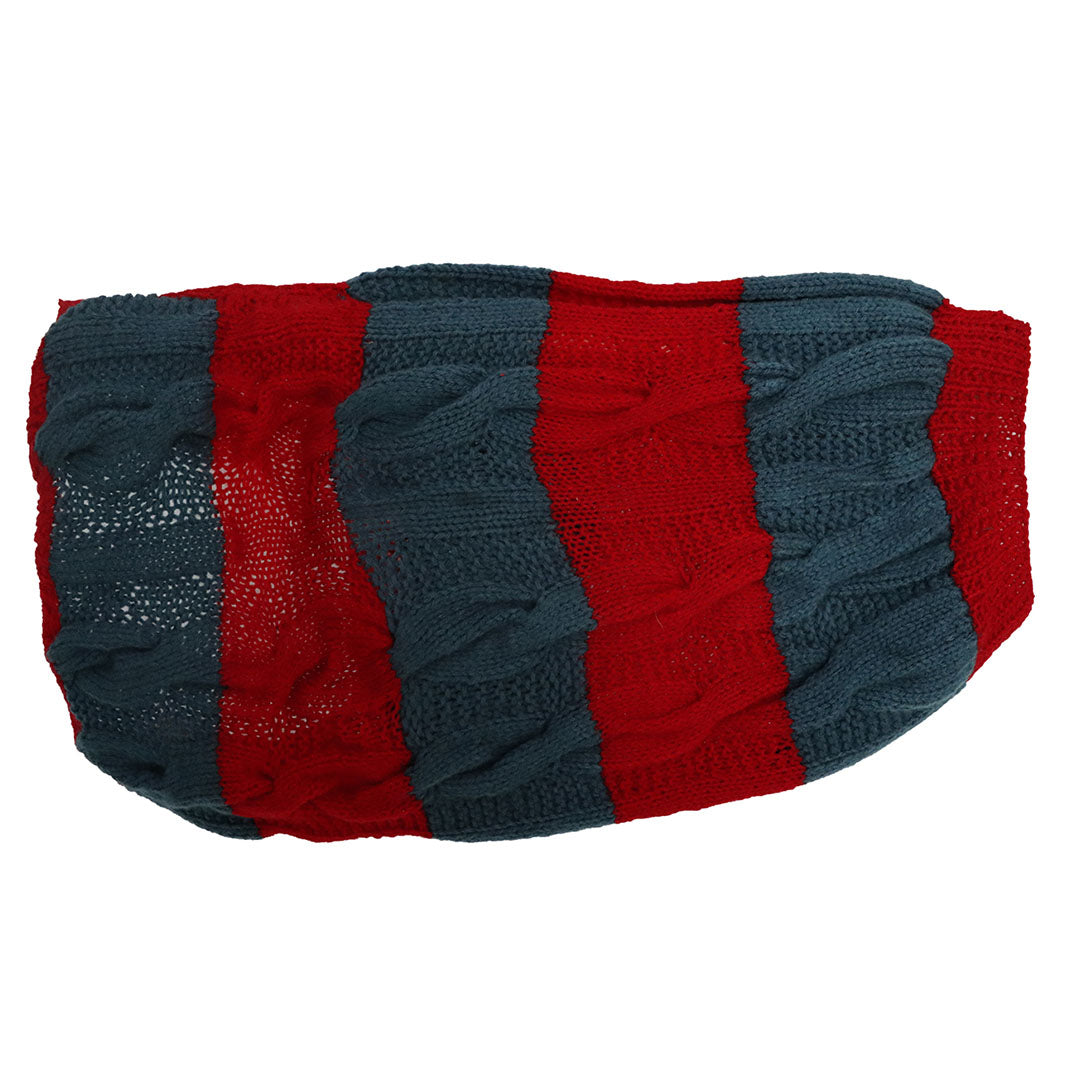 Cozy Paws Duo Tone Thermal Pet Sweater – Red & Grey | Stretch Fit, Winter Warmth for Dogs & Cats