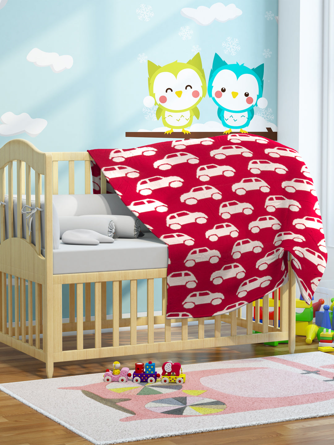 Cool Cars Knitted AC Blanket/Quilt for Baby - Full View