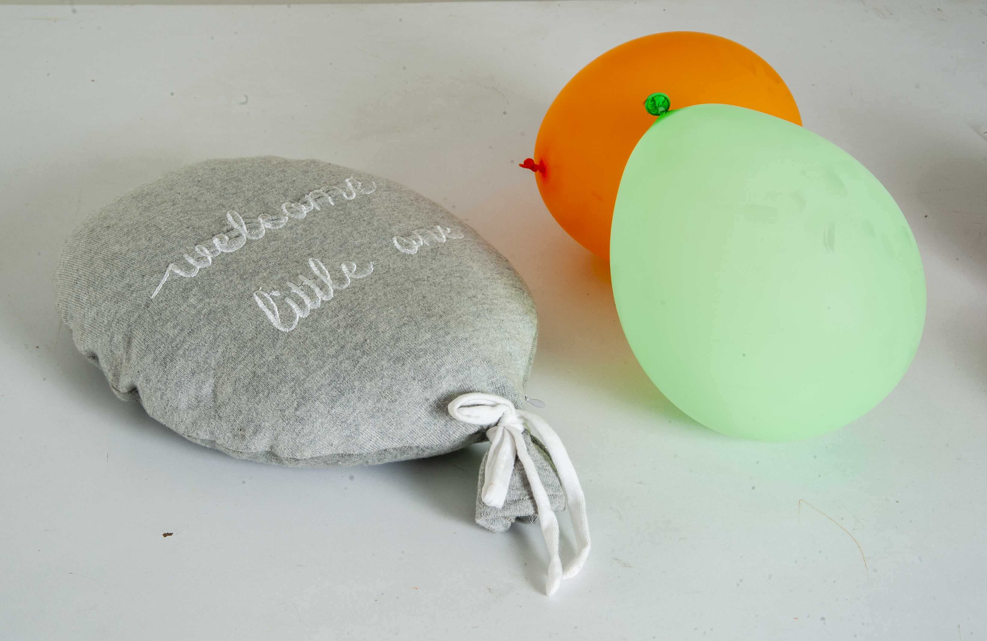 Balloon Cushion Knitted Light Grey Stuffed/Plush/Soft Toy | 100% Premium Cotton