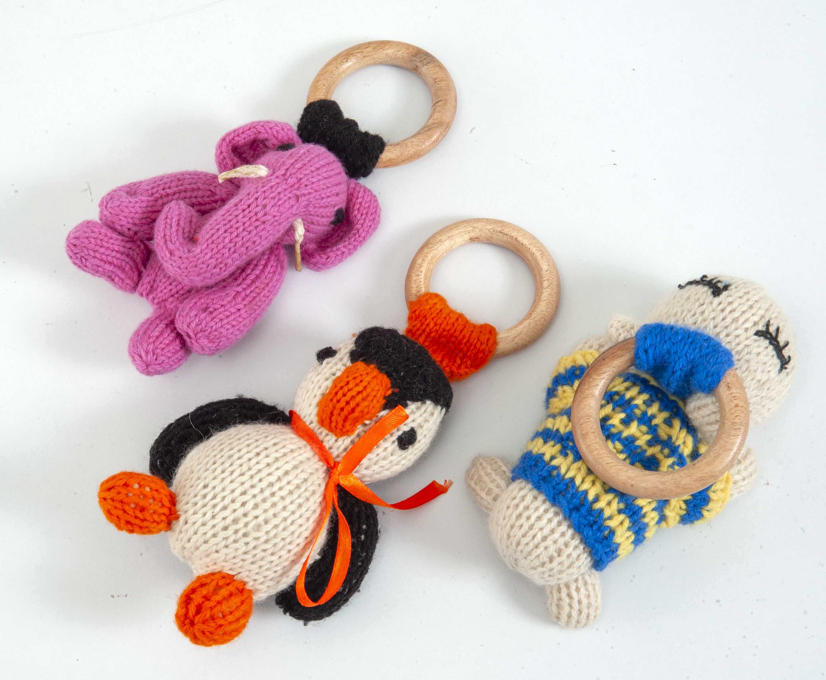 Gift Set of 3 (Penguin, Elephant & Baby Hippo) I 100% Wool