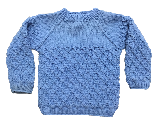 Organic Wool |  Pullover Red Alert |  Wild Blue /  Red Alert |size-3 years