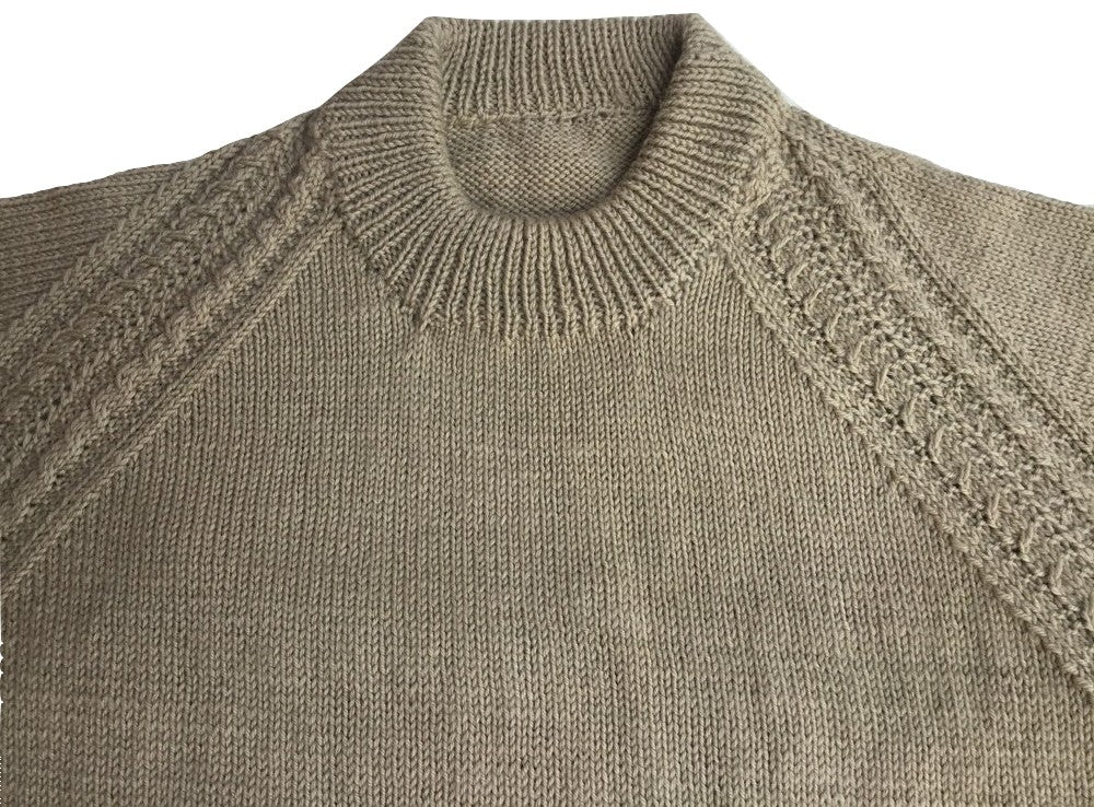 Pullover Round Neck -Beige | For Men | 100% Organic Wool - Mojopanda Organic  Store