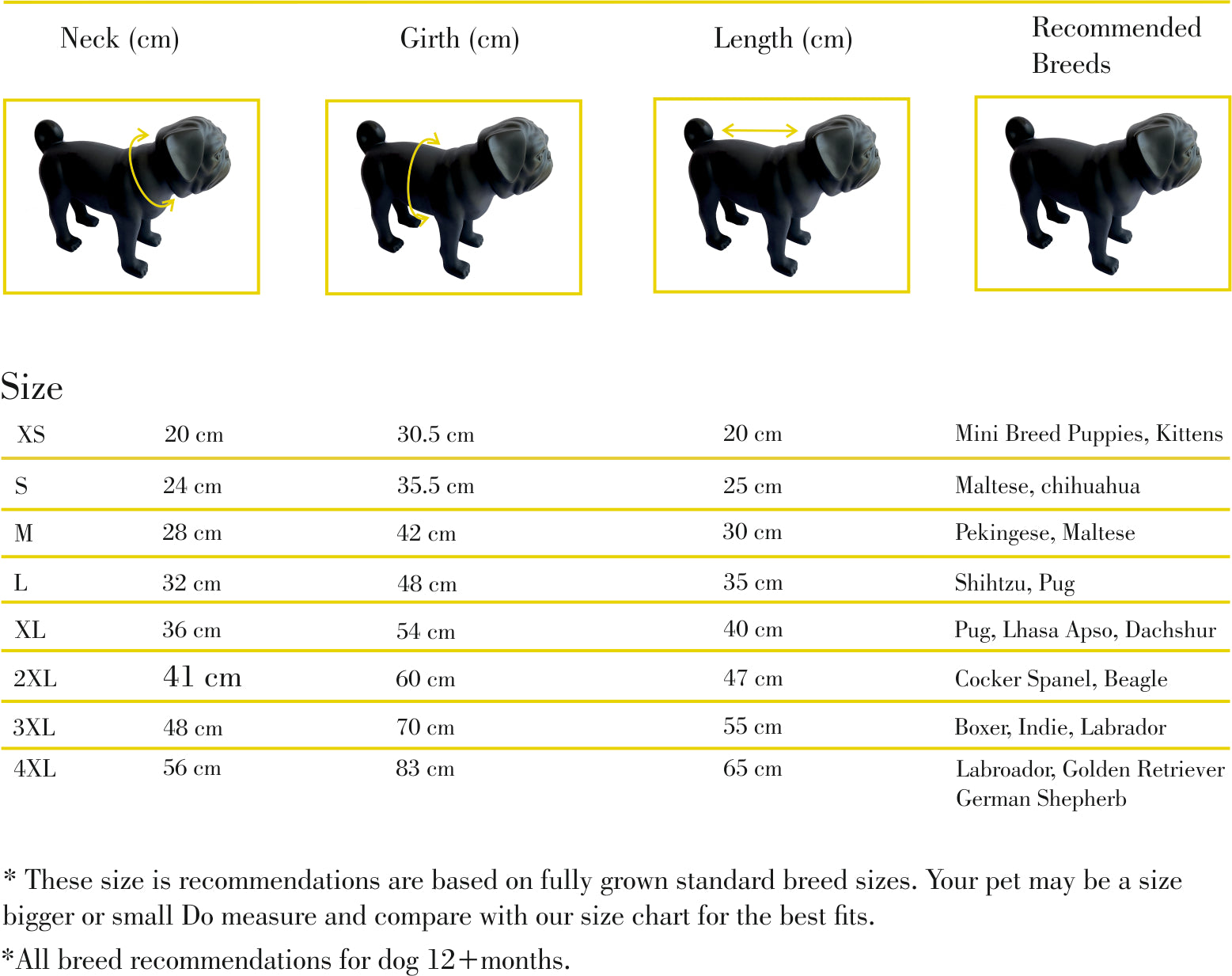 100% Wool |   Dog Sweater | Size sheet 