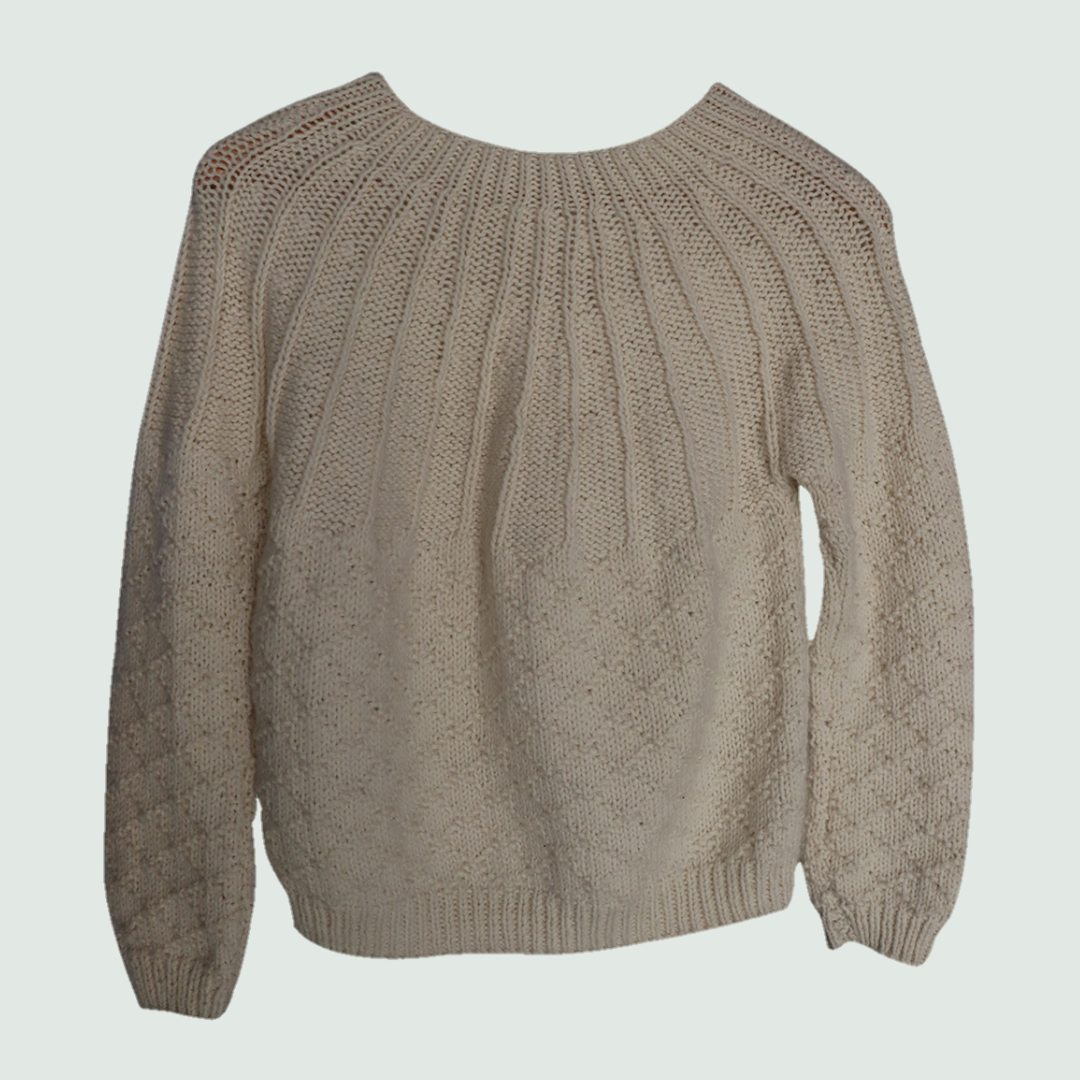 Sea Shell White Sweater for Baby - Front View